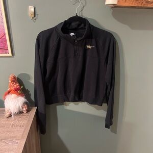 Nike Women's Black Zip Up Sweatshirt Cropped Athletic Size M